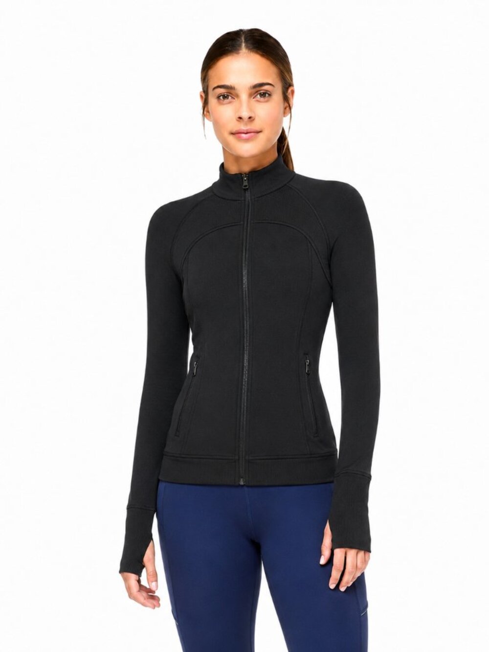 Lululemon Women's Black Full-Zip Jacket Long Sleeves Thumbholes
